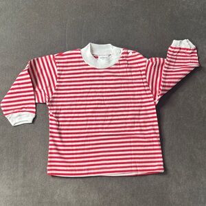 Kids Fashion 2000 Unisex Red White Striped Long Sleeve Top 100% Cotton 24m NEW